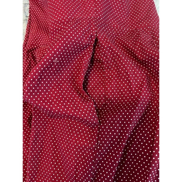 Dirndl Dress XXL Burgundy Polka Dot Oktoberfest Lace Up Bavarian Milkmaid - Picture 12 of 14